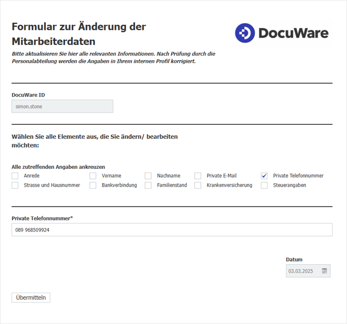 Mitarbeiterdaten aendern